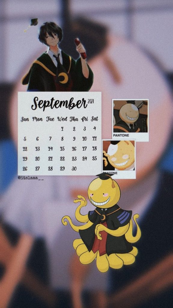 September Wallpaper Calendar Wallpaper Candid Anime Art Classroom Pantone Fan Art Stickers Manga 1