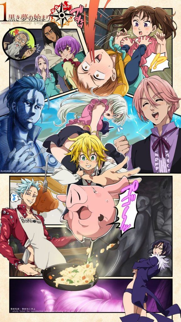 Cartoon As Anime Evil Knight Meliodas And Elizabeth Super Anime