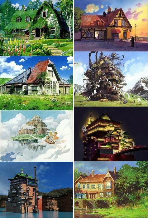 Studio Ghibli Background Minecraft Architecture House Drawing Anime Scenery Wallpaper Environment Concept Art 1
